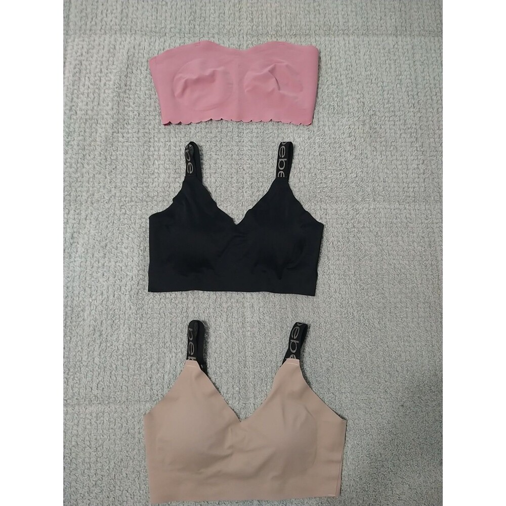 Bebe Bra Lot 3 piece Comfy Cozy Smooth Large Adjustable Strap